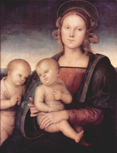 Madonna con San Juan Bautista de Workshop of Pietro Perugino